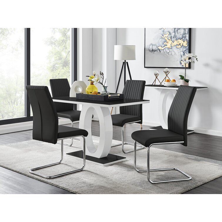 Black 4 best sale seater dining table